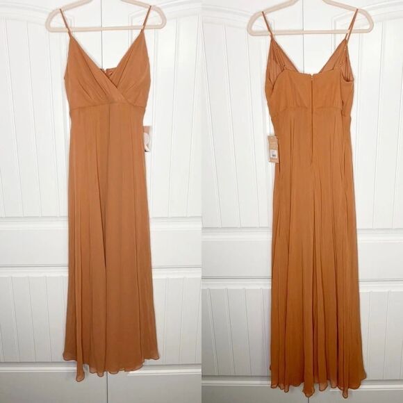 Birdy Grey Kaia Terracotta Chiffon Dress Gown Bridesmaid Medium Formal NEW - Picture 2 of 7